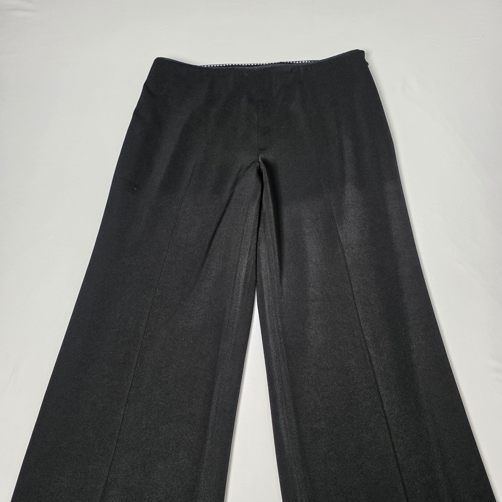 White House Black Market Dress Pants Womens 8R Black Wide Leg Side Zip Tailored